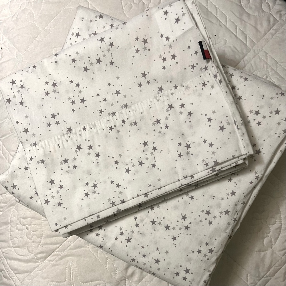 Tommy Hilfiger QUEEN Sheet Set Stars Easy Care Classic Bedding